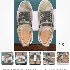 Buscemi Green and Tan Camouflage Sneakers